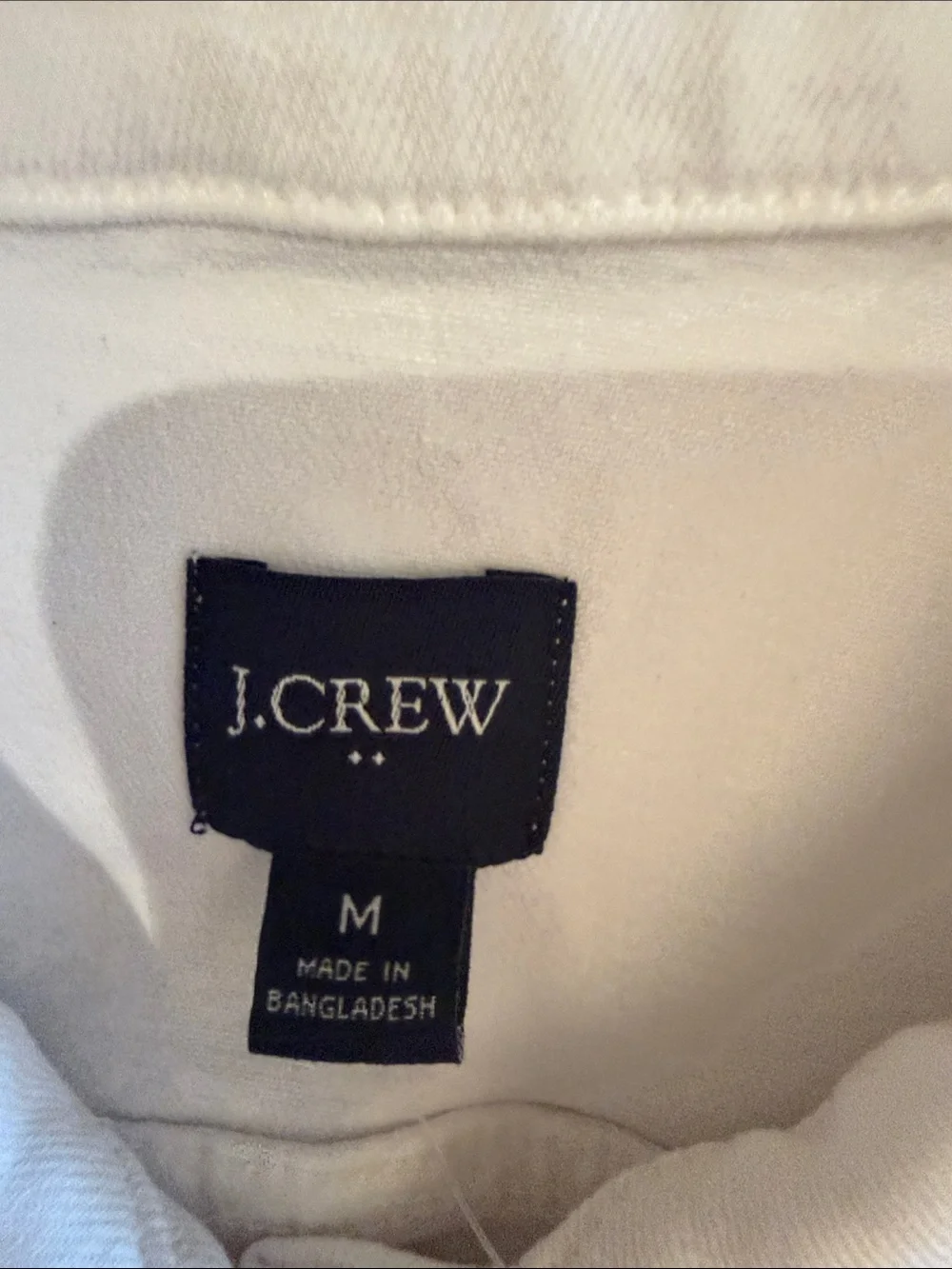 NWT J.Crew White Denim Jacket Women’s Medium Classic Button Front Trucker
